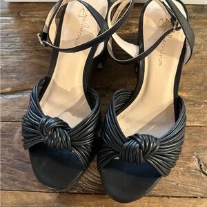 Anthropologie Guilhermina Knotted Platform Heels - Black